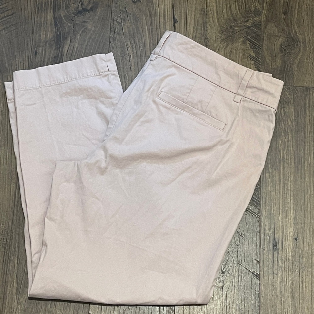Ann Taylor Loft Original Crop Pants Pale Pink Cotton Blend Size 8